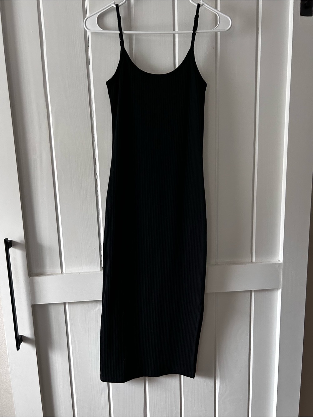 wild fable | Black Ribbed Midi Slip Dress